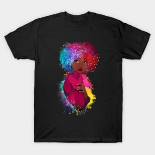 Colorful Black Woman, Black Girl Magic, Black Woman, Black Queen T-Shirt